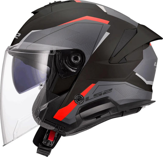 Ls2 jethelm of618 verso ii air helmets of618 verso i air black red gr. l