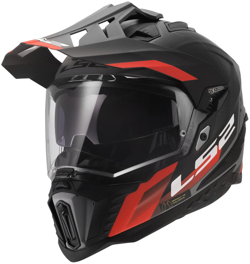 Afbeelding laden in galerijviewer, Ls2 endurohelm mx701 explorer hexa helmet mx701 explorer hexa matt black red grey
