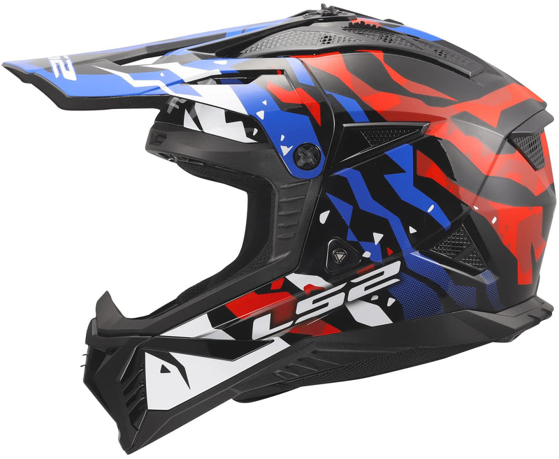 Afbeelding laden in galerijviewer, Ls2 crosshelm mx708 fast ii grotesk helmet mx708 fast ii grotesque white bl red xx
