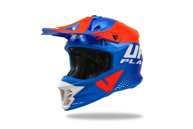 Afbeelding laden in galerijviewer, Ufo plast crosshelm intrepid helmet interpid l blue orange
