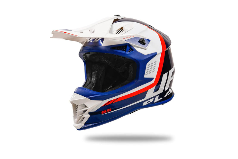 Afbeelding laden in galerijviewer, Ufo plast crosshelm intrepid helmet interpid l blue white
