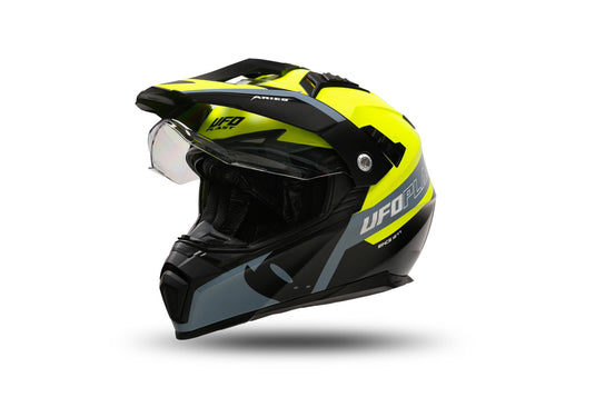 Ufo plast endurohelm ariëns helmet aries l yellow black