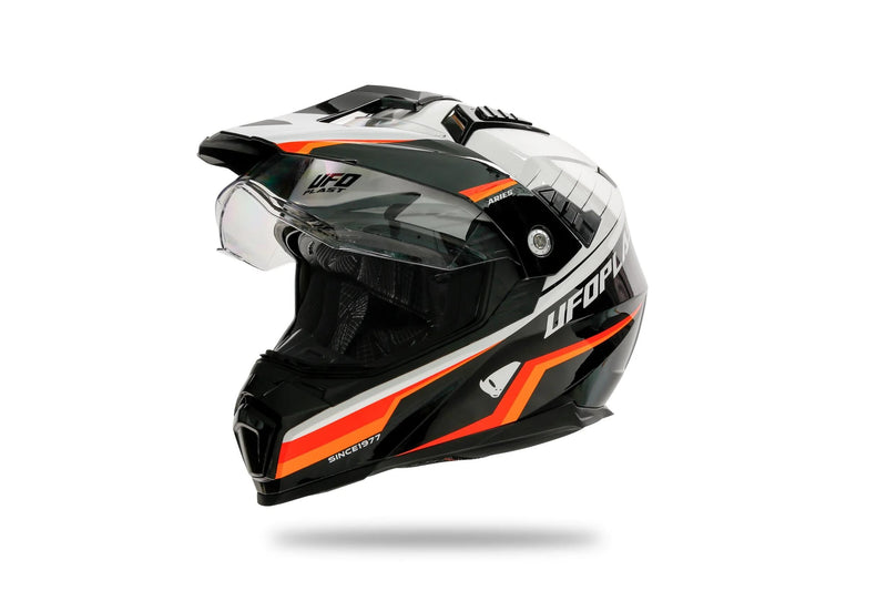 Afbeelding laden in galerijviewer, Ufo plast endurohelm aries helmet aries m white black
