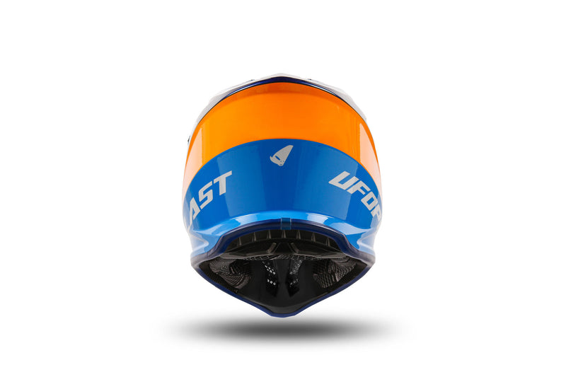 Afbeelding laden in galerijviewer, Ufo plast kinder crosshelm korey , uitneembaar helmet ufo plst korey l blue orange
