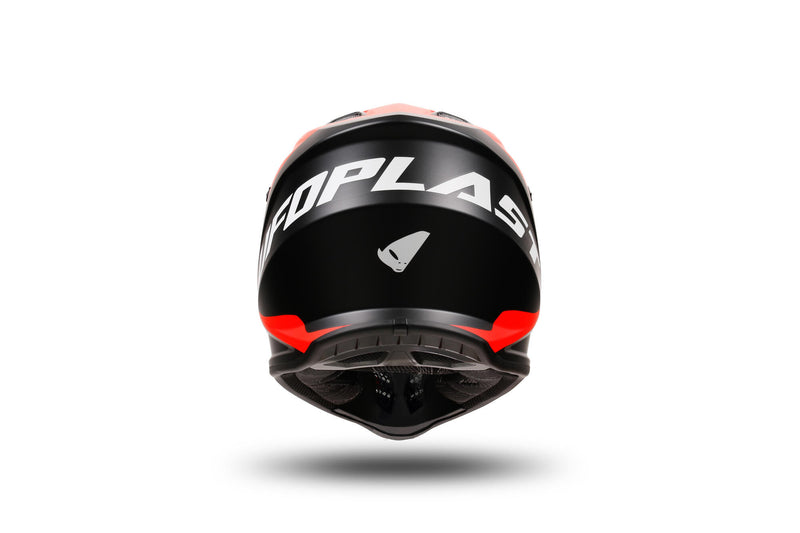 Afbeelding laden in galerijviewer, Ufo plast kinder crosshelm korey , uitneembaar helmet ufo plst korey s black red
