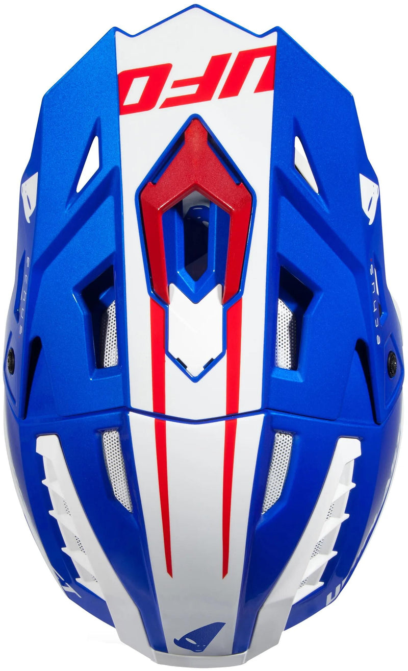 Afbeelding laden in galerijviewer, Ufo plast crosshelm echus helmet echus xs blue white red

