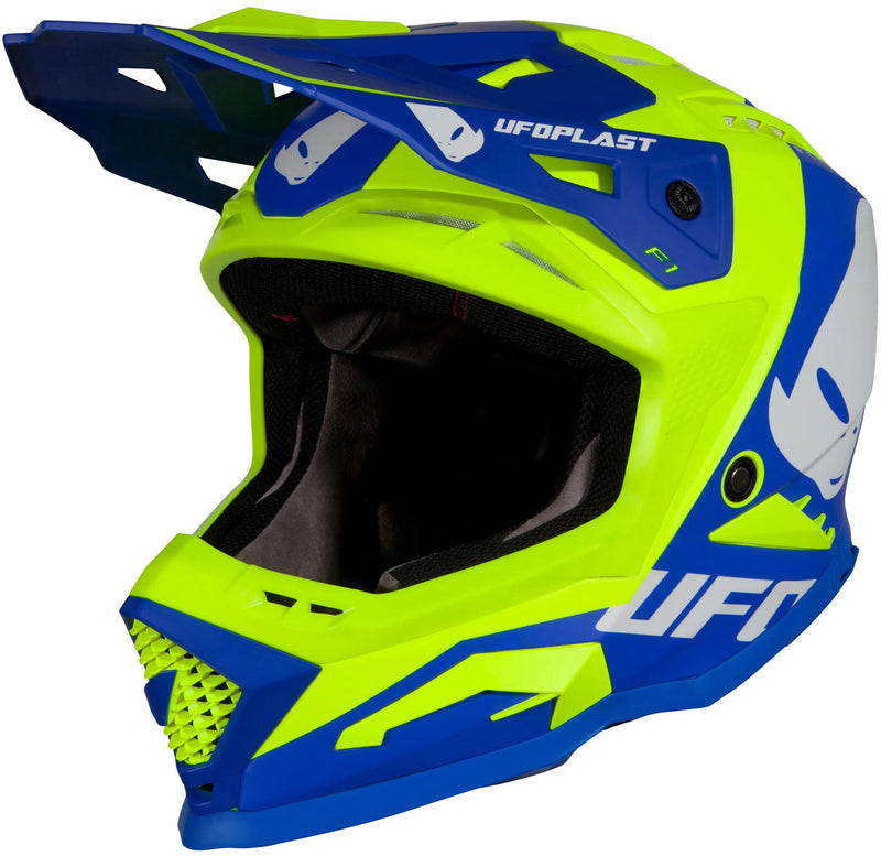 Afbeelding laden in galerijviewer, Ufo plast crosshelm echus helmet echus m blue yel. matt
