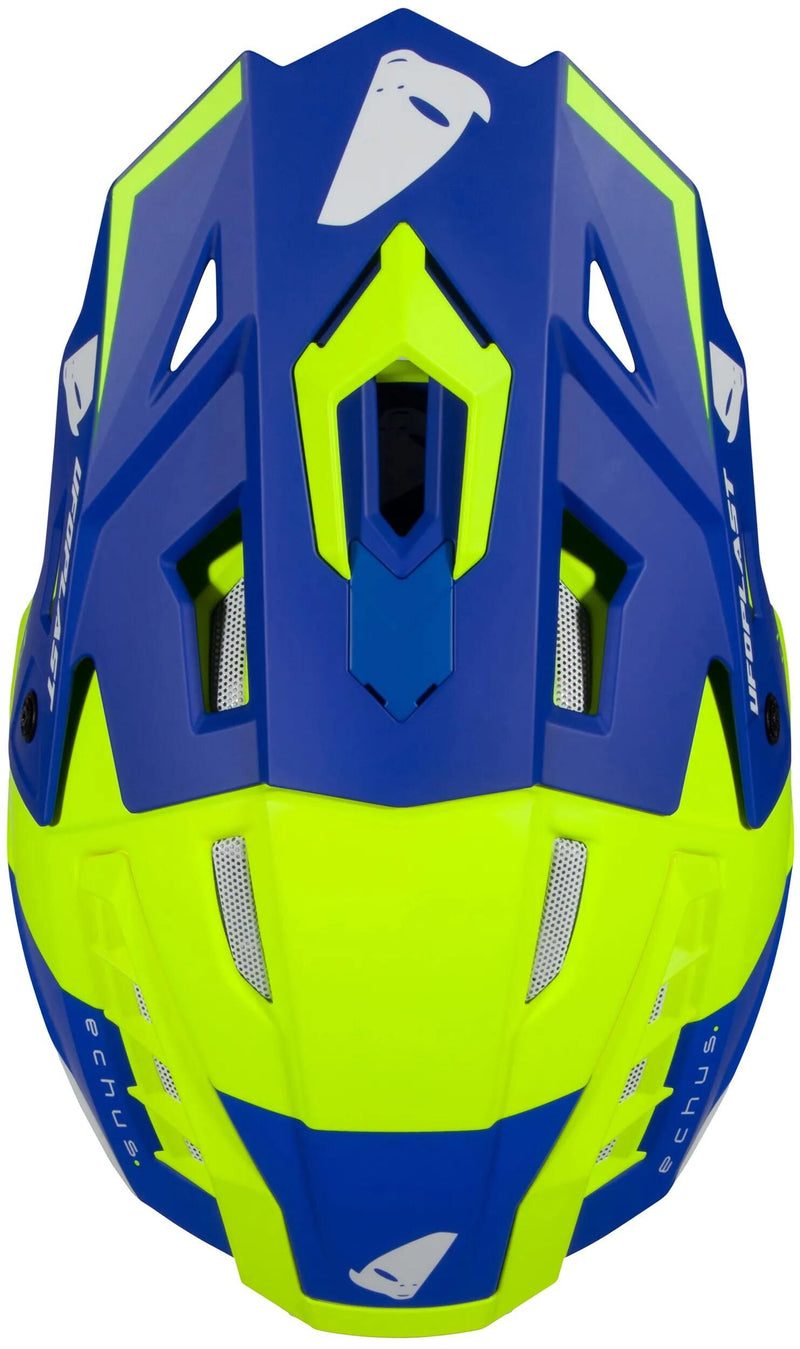 Afbeelding laden in galerijviewer, Ufo plast crosshelm echus helmet echus m blue yel. matt
