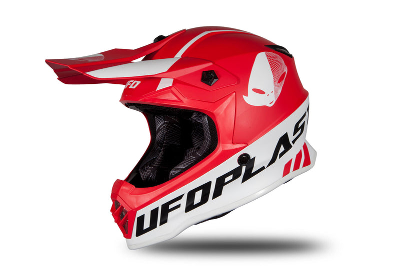 Afbeelding laden in galerijviewer, Ufo plast kinder crosshelm korey helmet ufo plst korey s matt red
