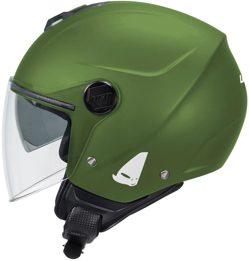 Afbeelding laden in galerijviewer, Ufo plast jethelm nixie helmet ufo nixie jet matt green gr. s

