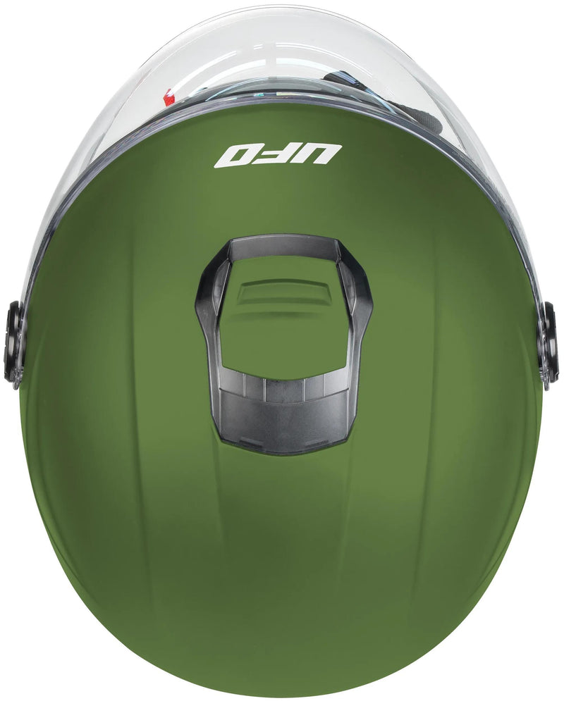 Afbeelding laden in galerijviewer, Ufo plast jethelm nixie helmet ufo nixie jet matt green gr. s
