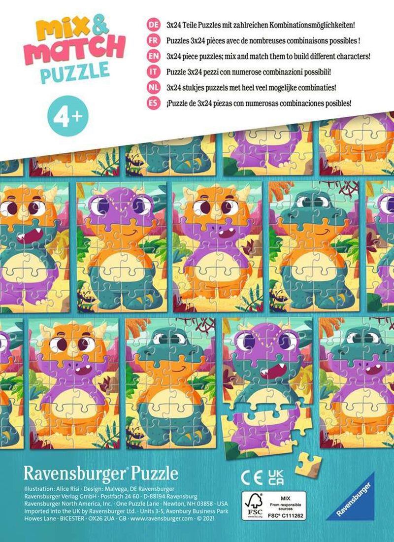 Afbeelding laden in galerijviewer, Ravensburger mix match puzzel dino's 24s
