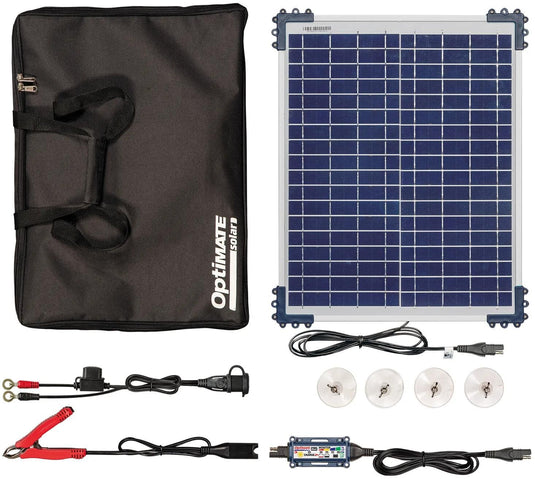 Tecmate batterieladegerät optimate solar duo 20w travel kit optimate charger solar duo 20w