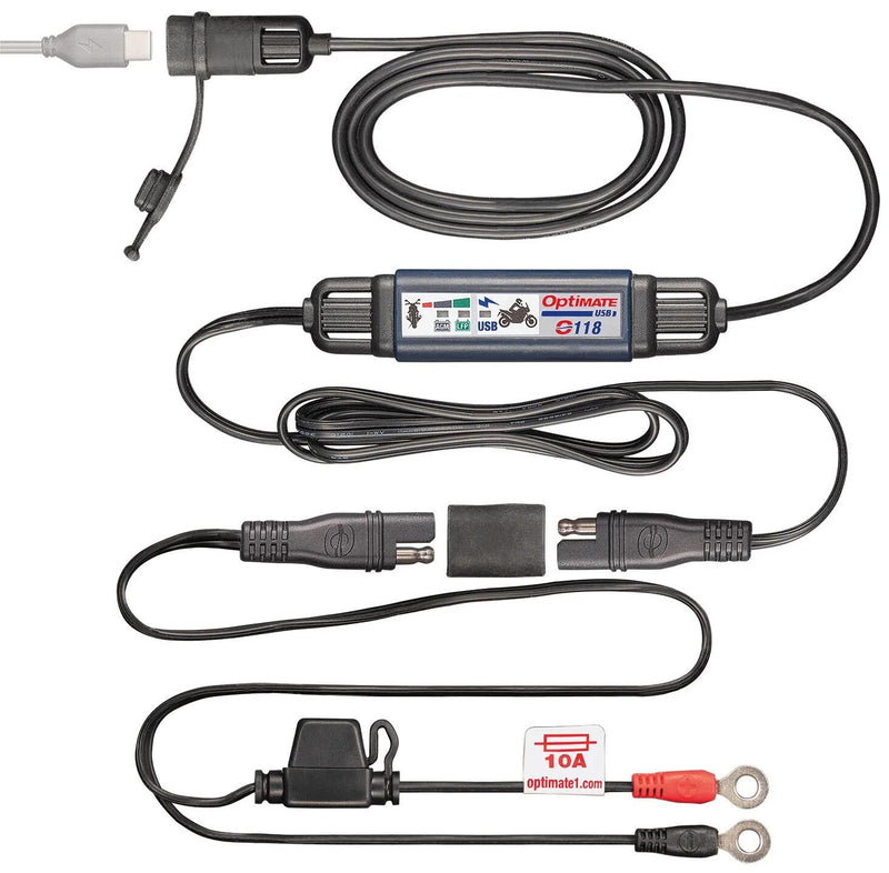 Afbeelding laden in galerijviewer, Tecmate usb-adapter usb-c-ladegerät usb-c charger optimate m. sae connection 200cm
