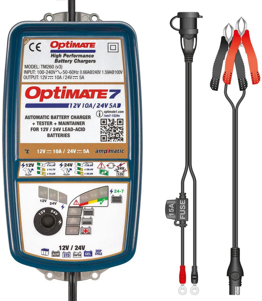 Tecmate acculader optimate 7 12v-24v optimate 7 charger 12v 24v
