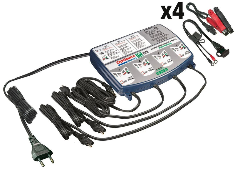 Afbeelding laden in galerijviewer, Tecmate acculader optimate lithium 4x0.8a optimate charger lithium 0.8v quad bank
