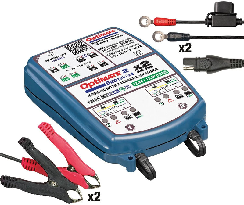 Afbeelding laden in galerijviewer, Tecmate acculader optimate 2 duo optimate 2 charger duo 2-seater bench
