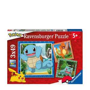 Ravensburger puzzel pokemon: charmander, bulbasaur and squirtle 3x49 stukjes