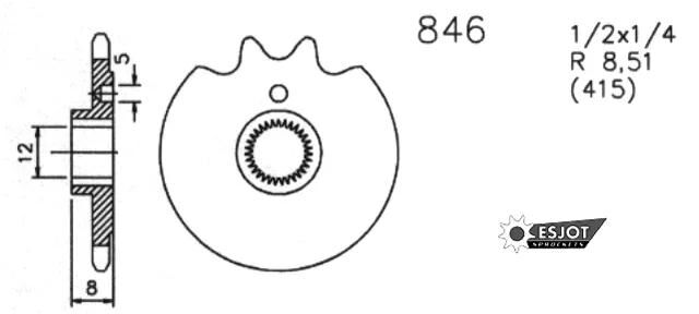 Afbeelding laden in galerijviewer, Esjot aandrijfrondsel 0846 sprocket 415 13z standard

