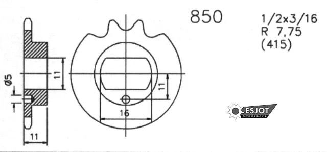 Afbeelding laden in galerijviewer, Esjot aandrijfrondsel 0850 sprocket 415 14z standard
