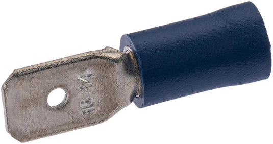 Spahn platte stekker blade terminal insulated blue 100pcs.