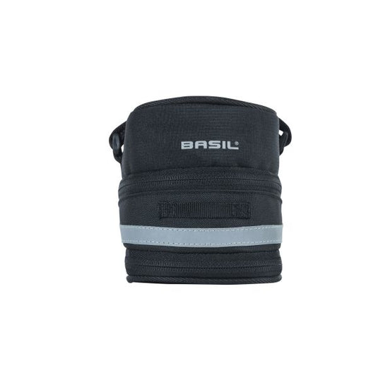 Basil Mada Zadeltas - Compact, zwart, 1L, klittenband, fietsaccessoire
