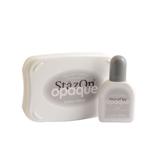 Tsukineko • stazon opaque ink pad cotton white