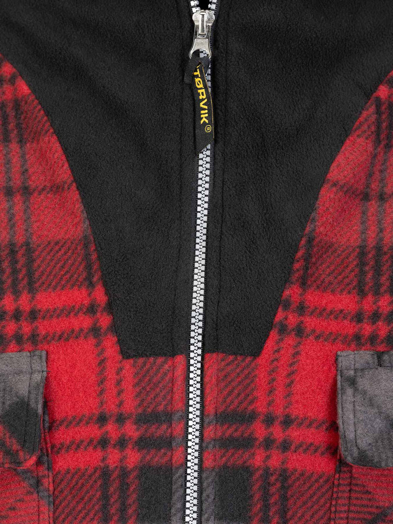 Afbeelding laden in galerijviewer, Storvik producten houthakkers fleecevest stanley thermo rood zwart 3xl

