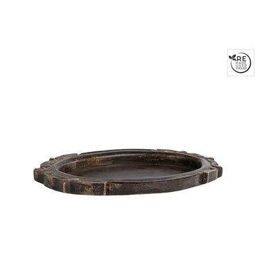 Cosydecor onderbord kathedraal zwart gerecycled hout 30x18x2cm