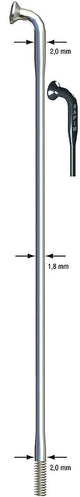Sapim spaak race spoke race sst 2x1,8x304mm db sil.