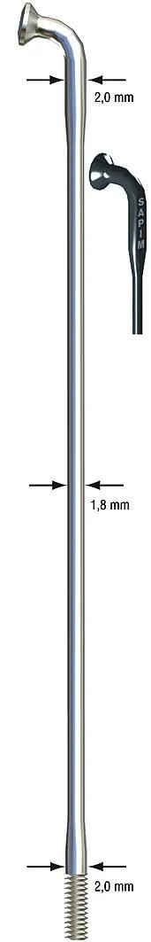 Sapim spaak race spoke race sst 2x1,8x276mm db b