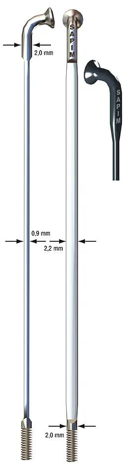 Sapim messerspeiche cx-ray aero blade spoke cx-ray sst 2x274mm sil.