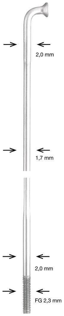 Alpina spaak spoke sst db 2x1,7x2mm 290mm sil.