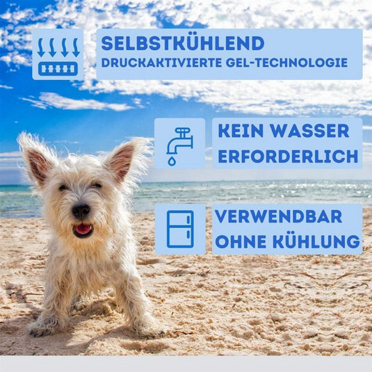 Nosli zelfkoelende koelmat voor honden en katten 76x103 cm zeeblauw