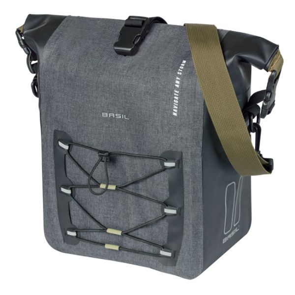 Afbeelding laden in galerijviewer, Basil enkele tas navigator storm m mik 12-15l 14 x 25 x 36 cm - zwart
