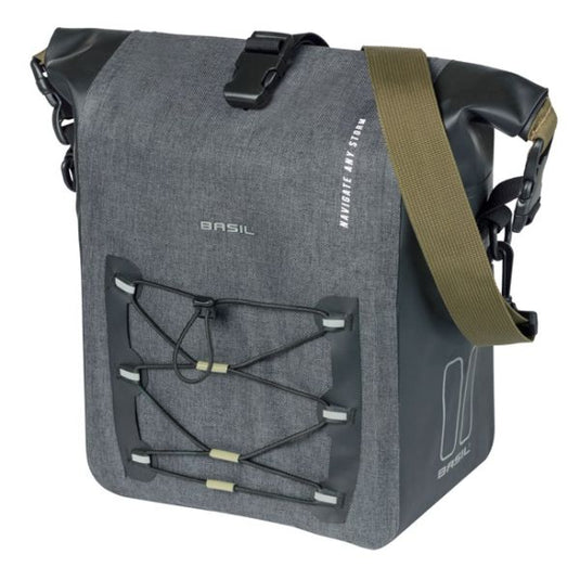 Basil enkele tas navigator storm m mik 12-15l 14 x 25 x 36 cm - zwart