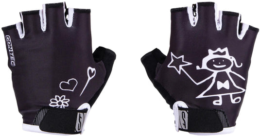 Contec kinderhandschoen girly ct glove girly black white - s