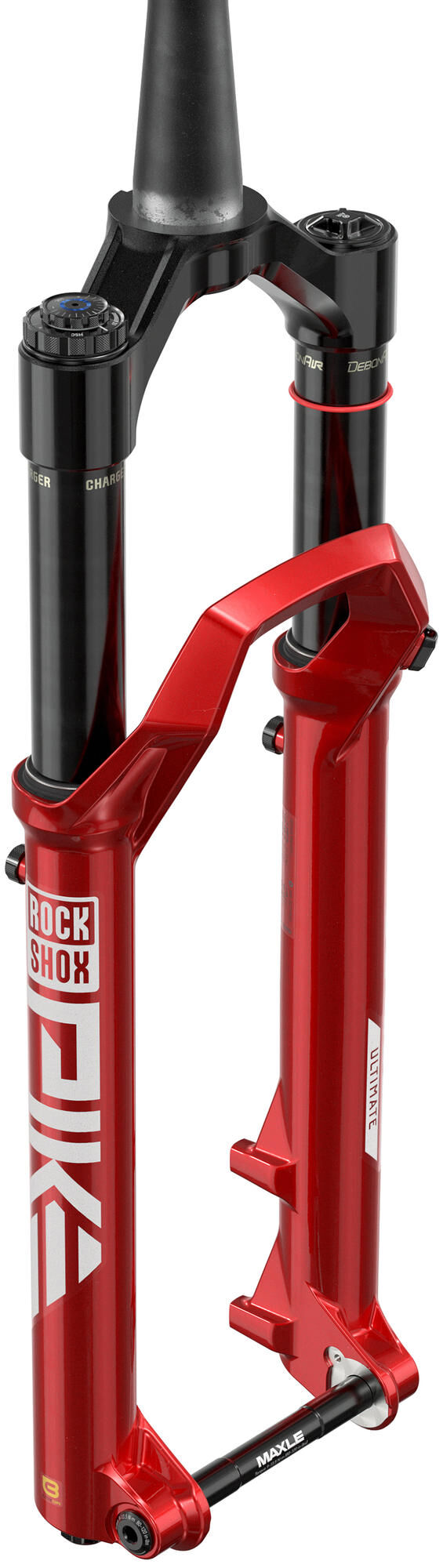 Afbeelding laden in galerijviewer, Rockshox verende voorvork pike ultimate rc2 27,5 + 29 sus.fork rs pike ult.rc2 27,5 boost red 140mm

