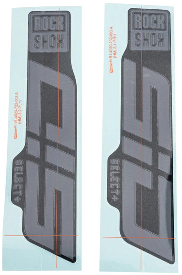 Rockshox dekor set decal set rs glossy grey 29 gloss gray f. blk 24