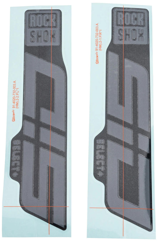 Rockshox dekor set decal set rs glossy grey 29 gloss gray f. blk 24