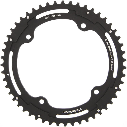 Stronglight kettingblad ct2 chain ring strongl. ct2 51t outer cer.-tefl.coat.