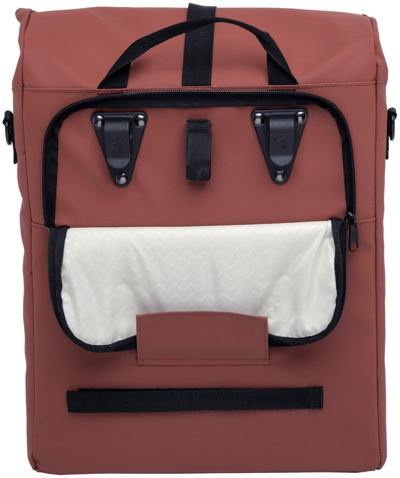 Afbeelding laden in galerijviewer, Odense Single - ruime enkele fietstas - unisex - waterafstotend polyester - rust - 17,5L
