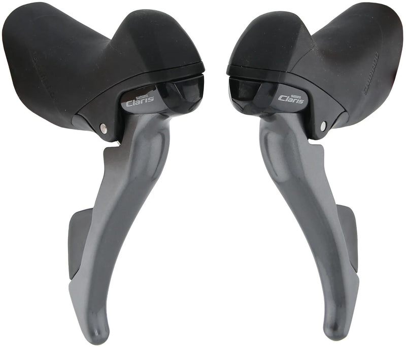 Afbeelding laden in galerijviewer, Shimano versteller- remhendelset 2 x 8 speed claris st-r2000 - grijs zwart
