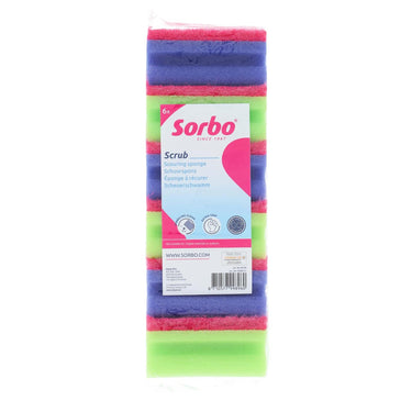Sorbo schuurspons met handgreep colour 6 stuks