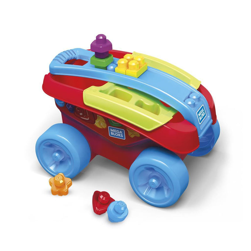 Afbeelding laden in galerijviewer, Fisher Price Mega Bloks Trekwagen Vormenstoof
