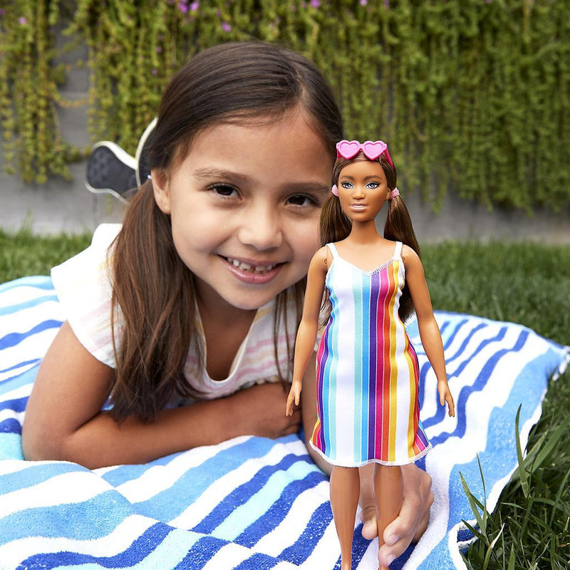 Afbeelding laden in galerijviewer, Barbie loves the ocean pop regenboogjurk
