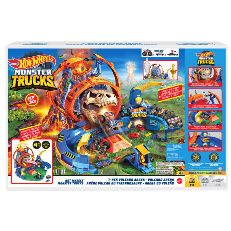 Afbeelding laden in galerijviewer, Mattel Monster Trucks T-Rex Volcano Arena
