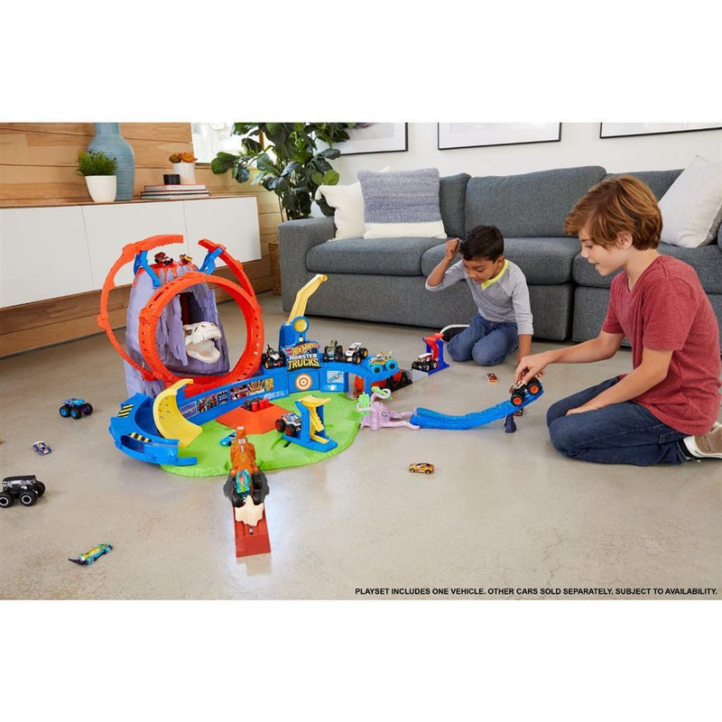Afbeelding laden in galerijviewer, Mattel Monster Trucks T-Rex Volcano Arena
