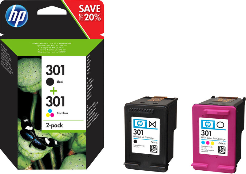 Afbeelding laden in galerijviewer, Hp inktcartridge 301 n9j72ae zwart magenta cyaan geel
