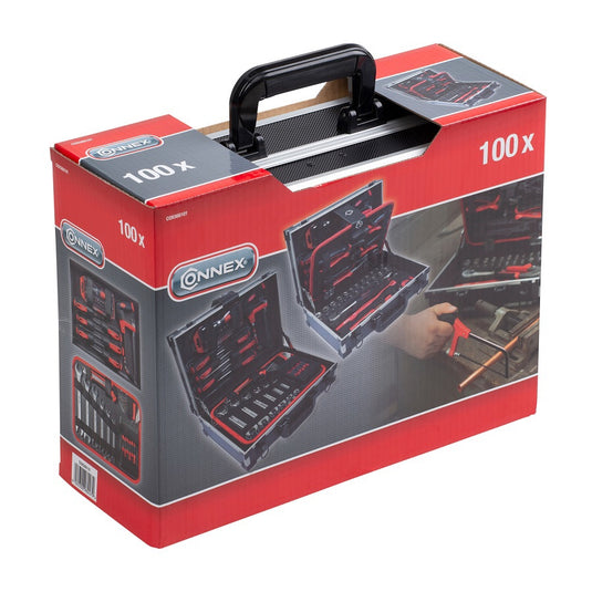 Connex producten gereedschapskoffer 100 delig alu koffer